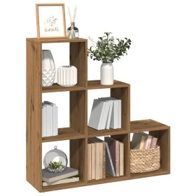 Librería divisor 3 niveles madera roble artisan 99x29x99 cm de , Librerías y estanterías - Ref: Foro24-857966, Precio: 78,87 ...