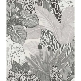 Noordwand Papel de pared Good Vibes Jungle Animals gris y negro de , Papel pintado - Ref: Foro24-440443, Precio: 29,03 €, Des...