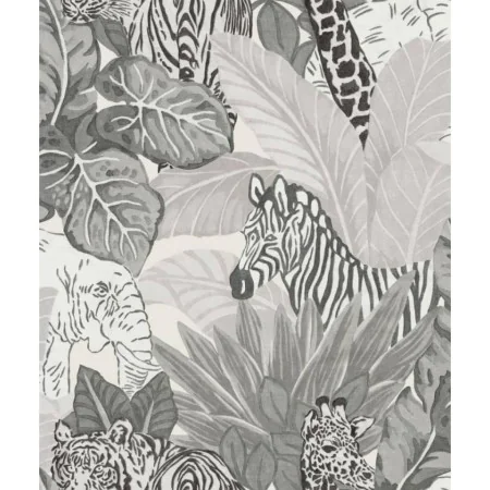 Noordwand Papel de pared Good Vibes Jungle Animals gris y negro de , Papel pintado - Ref: Foro24-440443, Precio: 29,03 €, Des...