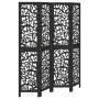 Biombo separador de 4 paneles madera maciza Paulownia negro by , Room dividers - Ref: Foro24-358754, Price: 107,73 €, Discoun...