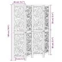 Biombo separador de 4 paneles madera maciza Paulownia negro by , Room dividers - Ref: Foro24-358754, Price: 107,73 €, Discoun...