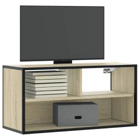 Mueble TV madera ingeniería y metal roble Sonoma 80x31x39,5 cm de , Muebles TV - Ref: Foro24-848925, Precio: 45,87 €, Descuen...