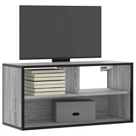 Mueble TV madera ingeniería y metal roble ahumado 80x31x39,5 cm de , Muebles TV - Ref: Foro24-848927, Precio: 47,15 €, Descue...