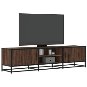 Mueble TV metal y madera ingeniería marrón roble 160x35x41 cm de , Muebles TV - Ref: Foro24-848848, Precio: 113,24 €, Descuen...