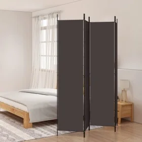 Biombo divisor de 4 paneles de tela marrón 200x220 cm de , Divisores de ambientes - Ref: Foro24-350199, Precio: 36,31 €, Desc...