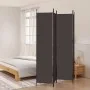 Biombo divisor de 4 paneles de tela marrón 200x220 cm de , Divisores de ambientes - Ref: Foro24-350199, Precio: 36,31 €, Desc...