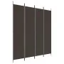 Biombo divisor de 4 paneles de tela marrón 200x220 cm de , Divisores de ambientes - Ref: Foro24-350199, Precio: 36,31 €, Desc...