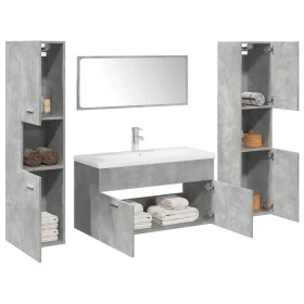 Set muebles de baño 5 piezas madera ingeniería gris hormigón de , Muebles de baño - Ref: Foro24-3324887, Precio: 336,02 €, De...