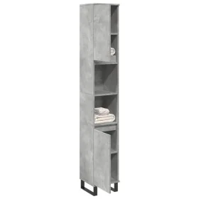 Armario de baño madera contrachapada gris hormigón 30x30x190 cm by , bathroom vanities - Ref: Foro24-857201, Price: 78,64 €, ...