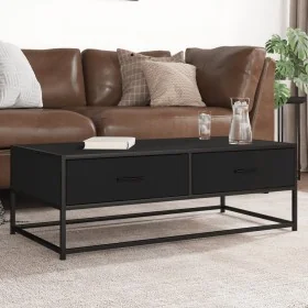 Mesa de centro de madera ingeniería y metal negro 100x50x35 cm by , Coffee table - Ref: Foro24-848779, Price: 65,42 €, Discou...