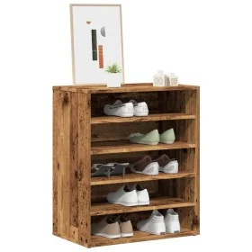 Mueble zapatero madera ingeniería madera envejecida 60x35x70 cm de , Zapateros y organizadores de calzado - Ref: Foro24-85670...