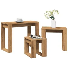 Mesas apilables 3 uds madera de ingeniería roble artisan von , Seitentische - Ref: Foro24-856679, Preis: 57,35 €, Rabatt: %