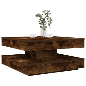 Mesa de centro giratoria 360 grados roble ahumado 70x70x34,5 cm de , Mesas de centro - Ref: Foro24-858483, Precio: 84,58 €, D...