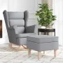 Sillón mecedora con taburete tela gris claro de , Sillones - Ref: Foro24-3307997, Precio: 280,62 €, Descuento: %