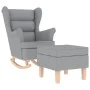 Sillón mecedora con taburete tela gris claro de , Sillones - Ref: Foro24-3307997, Precio: 280,62 €, Descuento: %