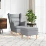Sillón mecedora con taburete tela gris claro de , Sillones - Ref: Foro24-3307997, Precio: 280,62 €, Descuento: %