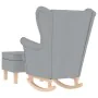 Sillón mecedora con taburete tela gris claro de , Sillones - Ref: Foro24-3307997, Precio: 280,62 €, Descuento: %