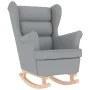 Sillón mecedora con taburete tela gris claro de , Sillones - Ref: Foro24-3307997, Precio: 280,62 €, Descuento: %