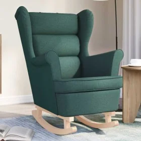 Silla mecedora de tela verde oscuro 74x90x102 cm de , Sillones - Ref: Foro24-4016924, Precio: 214,94 €, Descuento: %