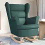 Silla mecedora de tela verde oscuro 74x90x102 cm de , Sillones - Ref: Foro24-4016924, Precio: 214,94 €, Descuento: %