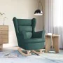Silla mecedora de tela verde oscuro 74x90x102 cm de , Sillones - Ref: Foro24-4016924, Precio: 214,94 €, Descuento: %