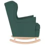 Silla mecedora de tela verde oscuro 74x90x102 cm de , Sillones - Ref: Foro24-4016924, Precio: 214,94 €, Descuento: %