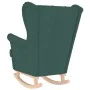 Silla mecedora de tela verde oscuro 74x90x102 cm de , Sillones - Ref: Foro24-4016924, Precio: 214,94 €, Descuento: %