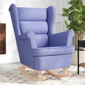 Silla mecedora de tela azul vaquero 74x90x102 cm von , Sessel - Ref: Foro24-4016930, Preis: 205,01 €, Rabatt: %