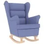 Silla mecedora de tela azul vaquero 74x90x102 cm de , Sillones - Ref: Foro24-4016930, Precio: 205,01 €, Descuento: %