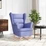 Silla mecedora de tela azul vaquero 74x90x102 cm de , Sillones - Ref: Foro24-4016930, Precio: 205,01 €, Descuento: %