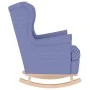 Silla mecedora de tela azul vaquero 74x90x102 cm de , Sillones - Ref: Foro24-4016930, Precio: 205,01 €, Descuento: %