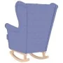 Silla mecedora de tela azul vaquero 74x90x102 cm de , Sillones - Ref: Foro24-4016930, Precio: 205,01 €, Descuento: %