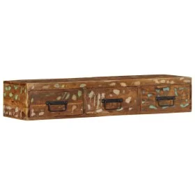 Mueble de TV de pared madera maciza reciclada 100x30x19 cm by , CD and DVD storage - Ref: Foro24-4017465, Price: 112,52 €, Di...