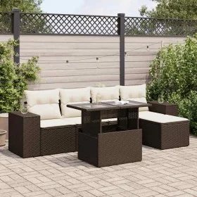 Set sofás de jardín 6 piezas y cojines ratán sintético marrón von , Gartensets - Ref: Foro24-3326784, Preis: 434,26 €, Rabatt: %
