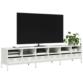 Mueble para TV acero laminado en frío blanco 202x39x43,5 cm de , Muebles TV - Ref: Foro24-3307160, Precio: 214,11 €, Descuent...