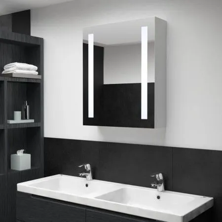Mueble de baño con espejo LED 50x13x70 cm de vidaXL, Tocadores de baño - Ref: Foro24-285117, Precio: 102,95 €, Descuento: %