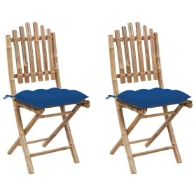 Sillas de jardín plegables con cojines 2 unidades bambú de , Sillas de jardín - Ref: Foro24-3064012, Precio: 113,00 €, Descue...