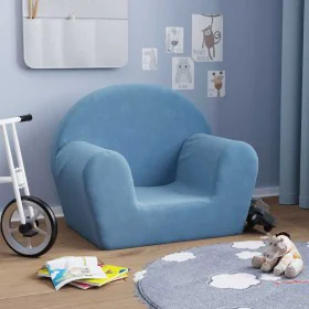 Sofá para niños felpa suave azul de , Mobiliario para bebés y niños pequeños - Ref: Foro24-356984, Precio: 41,58 €, Descuento: %