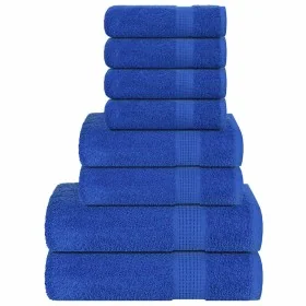 Juego de toallas 8 piezas 100% algodón azul 360 gsm de , Toallas de baño y manoplas - Ref: Foro24-137063, Precio: 36,54 €, De...