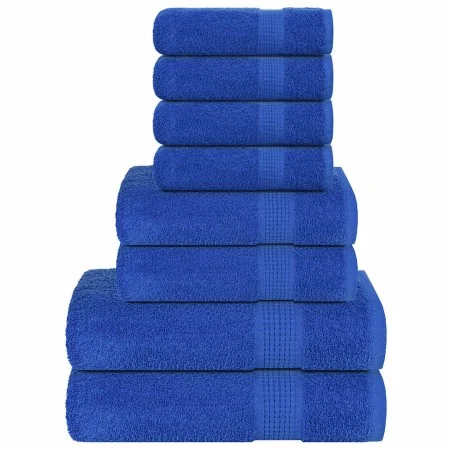 Juego de toallas 8 piezas 100% algodón azul 360 gsm de , Toallas de baño y manoplas - Ref: Foro24-137063, Precio: 36,54 €, De...