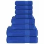 Juego de toallas 8 piezas 100% algodón azul 360 gsm de , Toallas de baño y manoplas - Ref: Foro24-137063, Precio: 36,54 €, De...