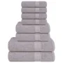 Juego de toallas 8 piezas 100% algodón gris 360 gsm de , Toallas de baño y manoplas - Ref: Foro24-137068, Precio: 35,05 €, De...