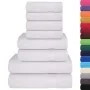 Juego de toallas 8 piezas 100% algodón blanco 360 gsm de , Toallas de baño y manoplas - Ref: Foro24-137061, Precio: 34,22 €, ...