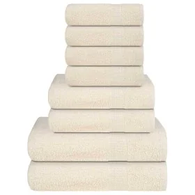 Juego de toallas 8 piezas 100% algodón crema 360 gsm de , Toallas de baño y manoplas - Ref: Foro24-137075, Precio: 32,74 €, D...