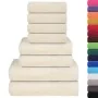 Juego de toallas 8 piezas 100% algodón crema 360 gsm de , Toallas de baño y manoplas - Ref: Foro24-137075, Precio: 32,74 €, D...