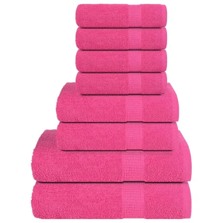 Juego de toallas 8 piezas 100% algodón rosa 360 gsm de , Toallas de baño y manoplas - Ref: Foro24-137077, Precio: 49,42 €, De...