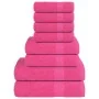 Juego de toallas 8 piezas 100% algodón rosa 360 gsm de , Toallas de baño y manoplas - Ref: Foro24-137077, Precio: 49,42 €, De...