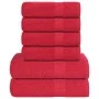 Juego de toallas 6 piezas 100% algodón rojo 360 gsm de , Toallas de baño y manoplas - Ref: Foro24-137089, Precio: 37,06 €, De...