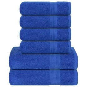 Juego de toallas 6 piezas 100% algodón azul 360 gsm de , Toallas de baño y manoplas - Ref: Foro24-137080, Precio: 43,94 €, De...
