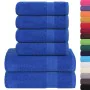Juego de toallas 6 piezas 100% algodón azul 360 gsm de , Toallas de baño y manoplas - Ref: Foro24-137080, Precio: 43,94 €, De...